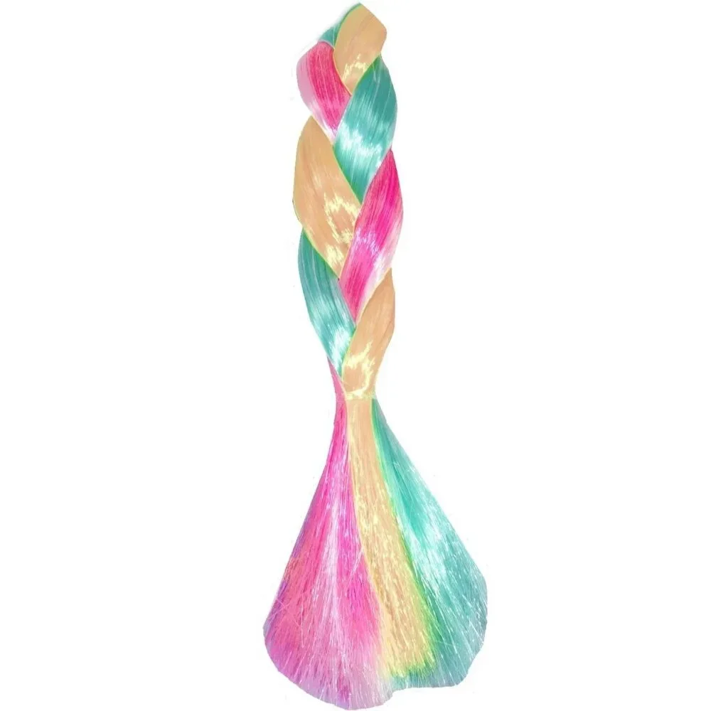 3D Purple Glitter Mermaid Zipper Pencil Case With Colorful Hair Sequin Tail NEW